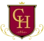A red and gold emblem features the letters "CH" and the year "1860" with decorative swirls on the sides, topped by a crown shape.